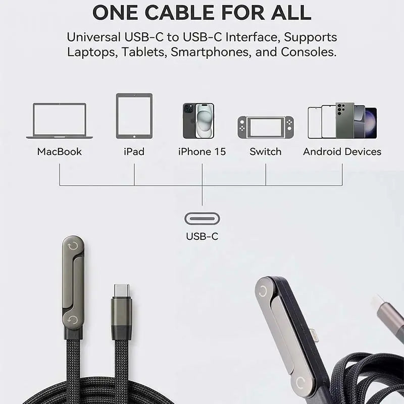 Unsichtbarer Halter, Ladekabel mit Ständer, 240 W Super-Schnellladekabel, 2-in-1-Schnellladekabel und Telefonständer für Gaming, Büro, Autoreisen, kompatibel mit Typ-C-Ladekabel Schwarz Langlebig