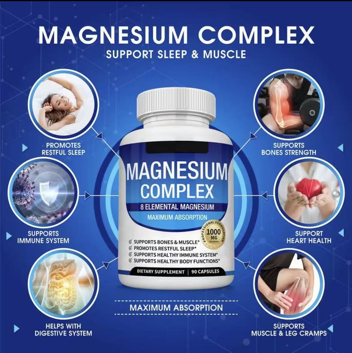 Toplux Magnesium Complex 8 Essential Magnesium Supplement