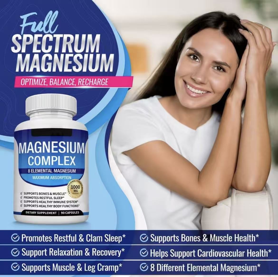 Toplux Magnesium Complex 8 Essential Magnesium Supplement