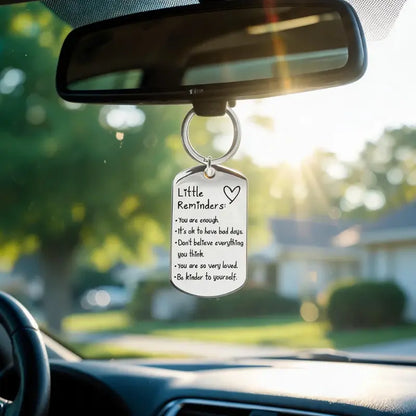 Unisex Minimalist Quote Text Keychain - Palm-Sized Tag, Polyester-Nylon Fabric, 2.8x5cm Daily Wear Accessory, All Seasons Gift with Gift Box, Keychains for Women, Uplifting Friend Present