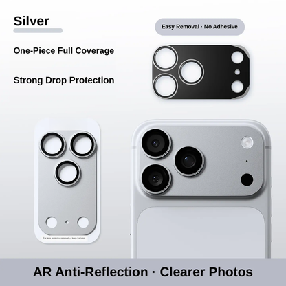 1-Piece Metal Frame Camera Lens & Module Protector for iPhone 18/17 Series, Mobile Phone Accessory with 9H+ Military Grade Tempered Glass, Full Coverage, Anti-Scratch, 12ft Shatterproof, Shockproof, Casing Friendly, Cosmic Orange