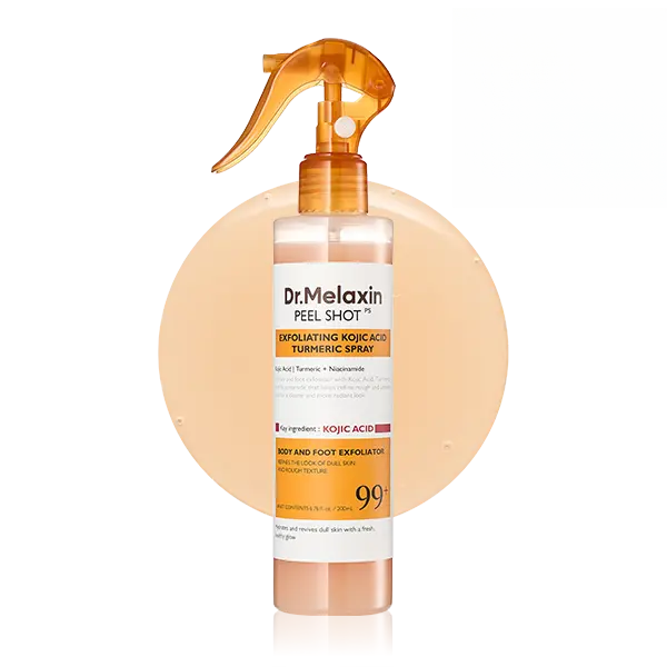 Peel Shot Keratin Care Kojic Acid Turmeric Spray 200ml Pore Clearing Exfoliating Formula Skin Repair Scrub
