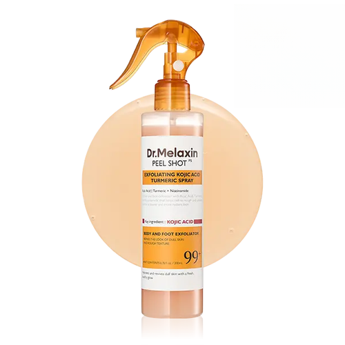 Peel Shot Keratin Care Kojic Acid Turmeric Spray 200ml Pore Clearing Exfoliating Formula Skin Repair Scrub