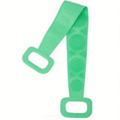 Double-Sided Silicone Back Scrubber, Exfoliating Body Brush Strap, Gentle Bathing Accessory for All Skin Types, Body Brush for Showering, Flexible Silicone Body Brushes,back to school