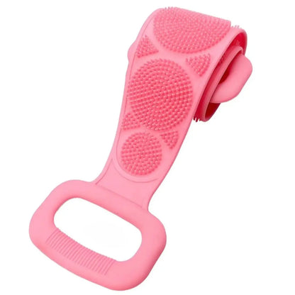 Double-Sided Silicone Back Scrubber, Exfoliating Body Brush Strap, Gentle Bathing Accessory for All Skin Types, Body Brush for Showering, Flexible Silicone Body Brushes,back to school