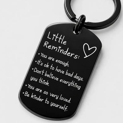 Unisex Minimalist Quote Text Keychain - Palm-Sized Tag, Polyester-Nylon Fabric, 2.8x5cm Daily Wear Accessory, All Seasons Gift with Gift Box, Keychains for Women, Uplifting Friend Present