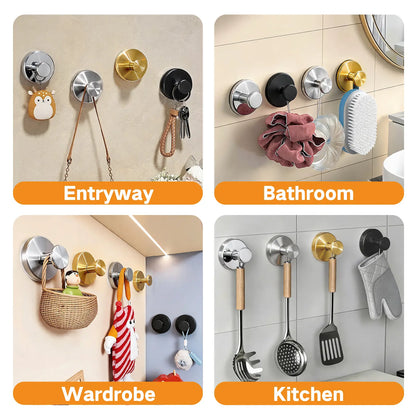 Shower Suction Cup Hooks 2 4 PCS with Replaceable Core, Vacuum Locking Wall Hooks for Bathroom, No Drilling Removable Towel Hooks for Glass Tile, Hanging Towels Robe Loofah,dorm room inspo,college dorm essentials,dorm haul