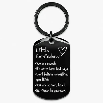 Unisex Minimalist Quote Text Keychain - Palm-Sized Tag, Polyester-Nylon Fabric, 2.8x5cm Daily Wear Accessory, All Seasons Gift with Gift Box, Keychains for Women, Uplifting Friend Present