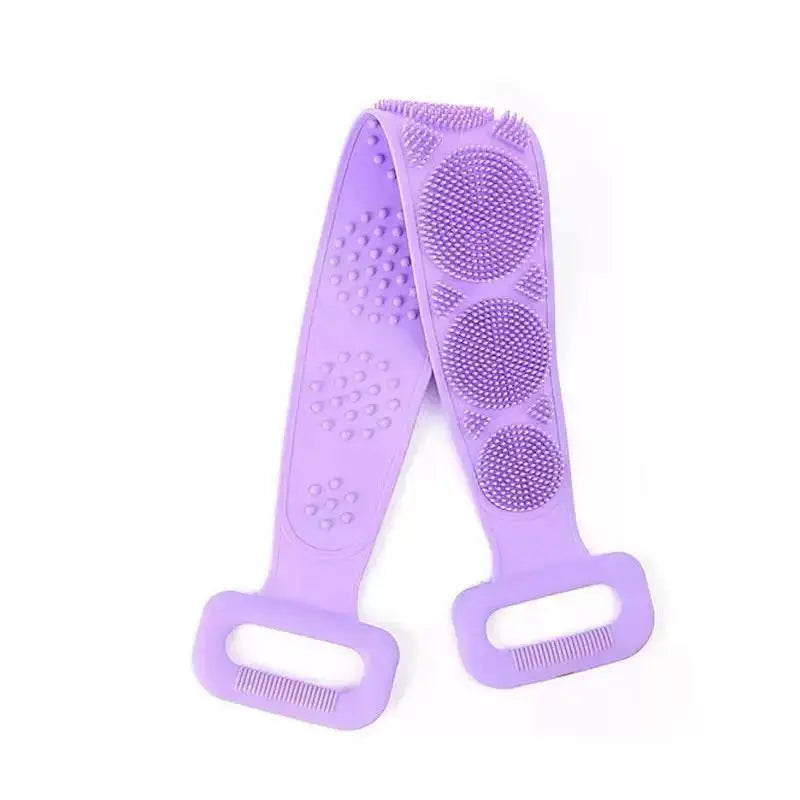 Double-Sided Silicone Back Scrubber, Exfoliating Body Brush Strap, Gentle Bathing Accessory for All Skin Types, Body Brush for Showering, Flexible Silicone Body Brushes,back to school