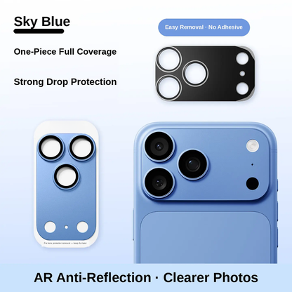 1-Piece Metal Frame Camera Lens & Module Protector for iPhone 18/17 Series, Mobile Phone Accessory with 9H+ Military Grade Tempered Glass, Full Coverage, Anti-Scratch, 12ft Shatterproof, Shockproof, Casing Friendly, Cosmic Orange
