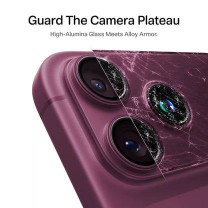 1-Piece Metal Frame Camera Lens & Module Protector for iPhone 18/17 Series, Mobile Phone Accessory with 9H+ Military Grade Tempered Glass, Full Coverage, Anti-Scratch, 12ft Shatterproof, Shockproof, Casing Friendly, Cosmic Orange