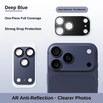 1-Piece Metal Frame Camera Lens & Module Protector for iPhone 18/17 Series, Mobile Phone Accessory with 9H+ Military Grade Tempered Glass, Full Coverage, Anti-Scratch, 12ft Shatterproof, Shockproof, Casing Friendly, Cosmic Orange