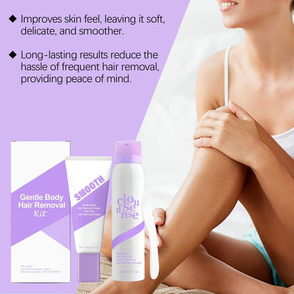 Bikini schmerzfreies Haarentfernungsspray für empfindliche Haut, hypoallergene Formel – sanft und schnell wirkendes Haarentfernungsspray, Ginseng, Aloe & Hyaluronsäure zur beruhigenden Pflege, für Männer und Frauen geeignet, Schulanfang
