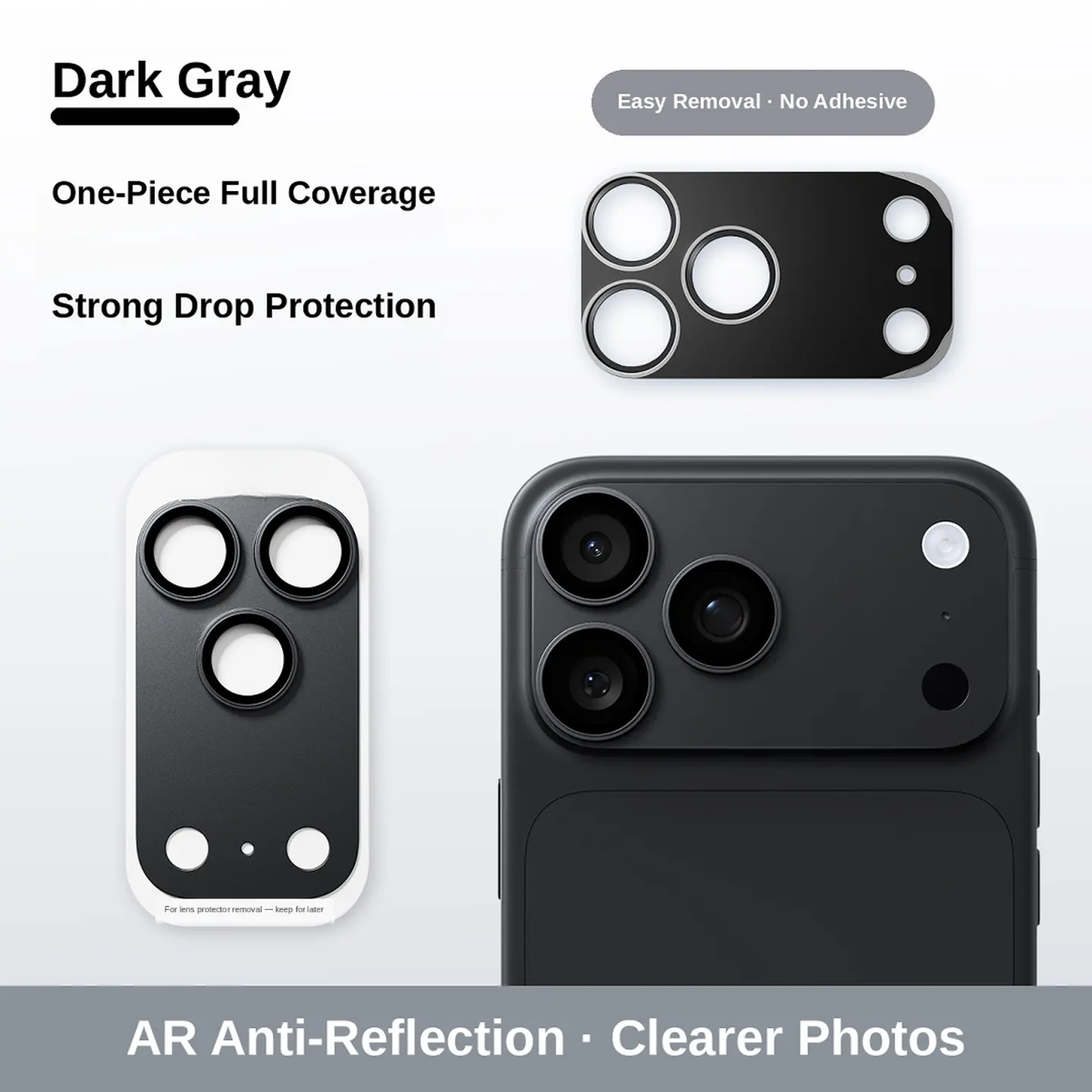1-Piece Metal Frame Camera Lens & Module Protector for iPhone 18/17 Series, Mobile Phone Accessory with 9H+ Military Grade Tempered Glass, Full Coverage, Anti-Scratch, 12ft Shatterproof, Shockproof, Casing Friendly, Cosmic Orange