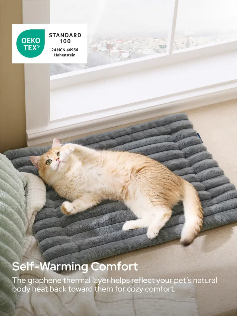Self-heating Mat - Calming & Comfortable Pet Mat, Noiseless & Non-Slip for Dogs & Cats, No Gel, No Electricity
