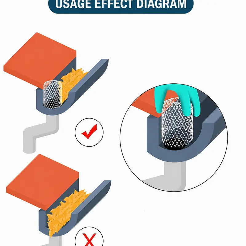 Aluminum Alloy Gutter Guard Filter 2 PCS, Roof Rain Gutter Downspout Strainer, Anti‑Clog Leaf Debris Catcher for Home Drainage System