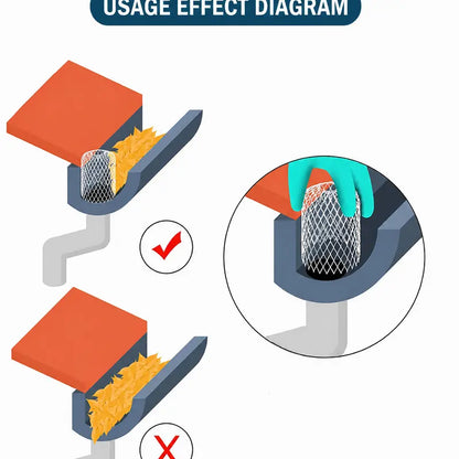 Aluminum Alloy Gutter Guard Filter 2 PCS, Roof Rain Gutter Downspout Strainer, Anti‑Clog Leaf Debris Catcher for Home Drainage System
