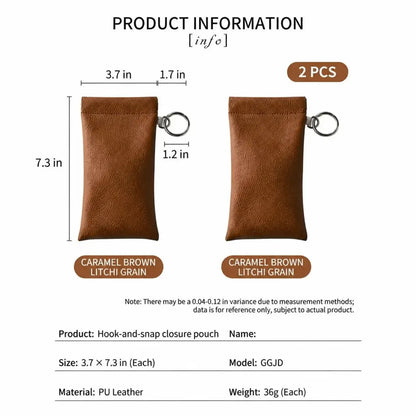 Soft PU Leather Sunglasses Pouch Elastic Opening Eyeglasses Bag, Portable Anti-Scratch Glasses Storage Case With Built-in Cleaning Cloth And Keychain, Minimalist Lightweight Protective Sleeve For Daily Travel Outdoor Women Men Accessories