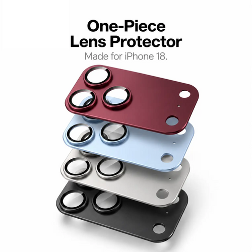 1-Piece Metal Frame Camera Lens & Module Protector for iPhone 18/17 Series, Mobile Phone Accessory with 9H+ Military Grade Tempered Glass, Full Coverage, Anti-Scratch, 12ft Shatterproof, Shockproof, Casing Friendly, Cosmic Orange