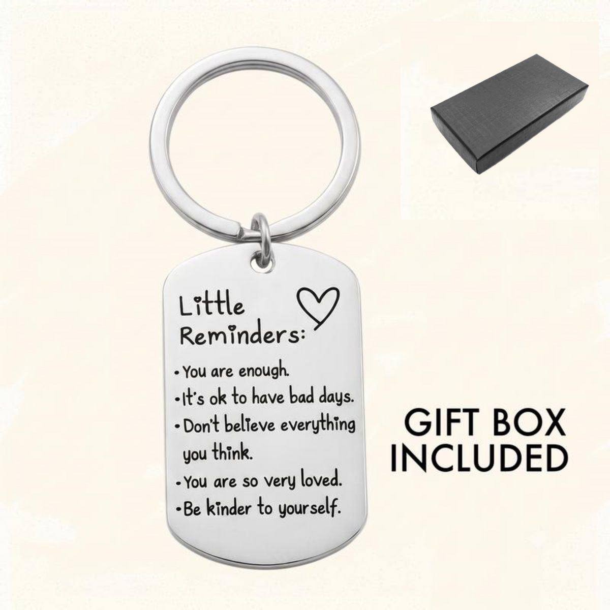 Unisex Minimalist Quote Text Keychain - Palm-Sized Tag, Polyester-Nylon Fabric, 2.8x5cm Daily Wear Accessory, All Seasons Gift with Gift Box, Keychains for Women, Uplifting Friend Present