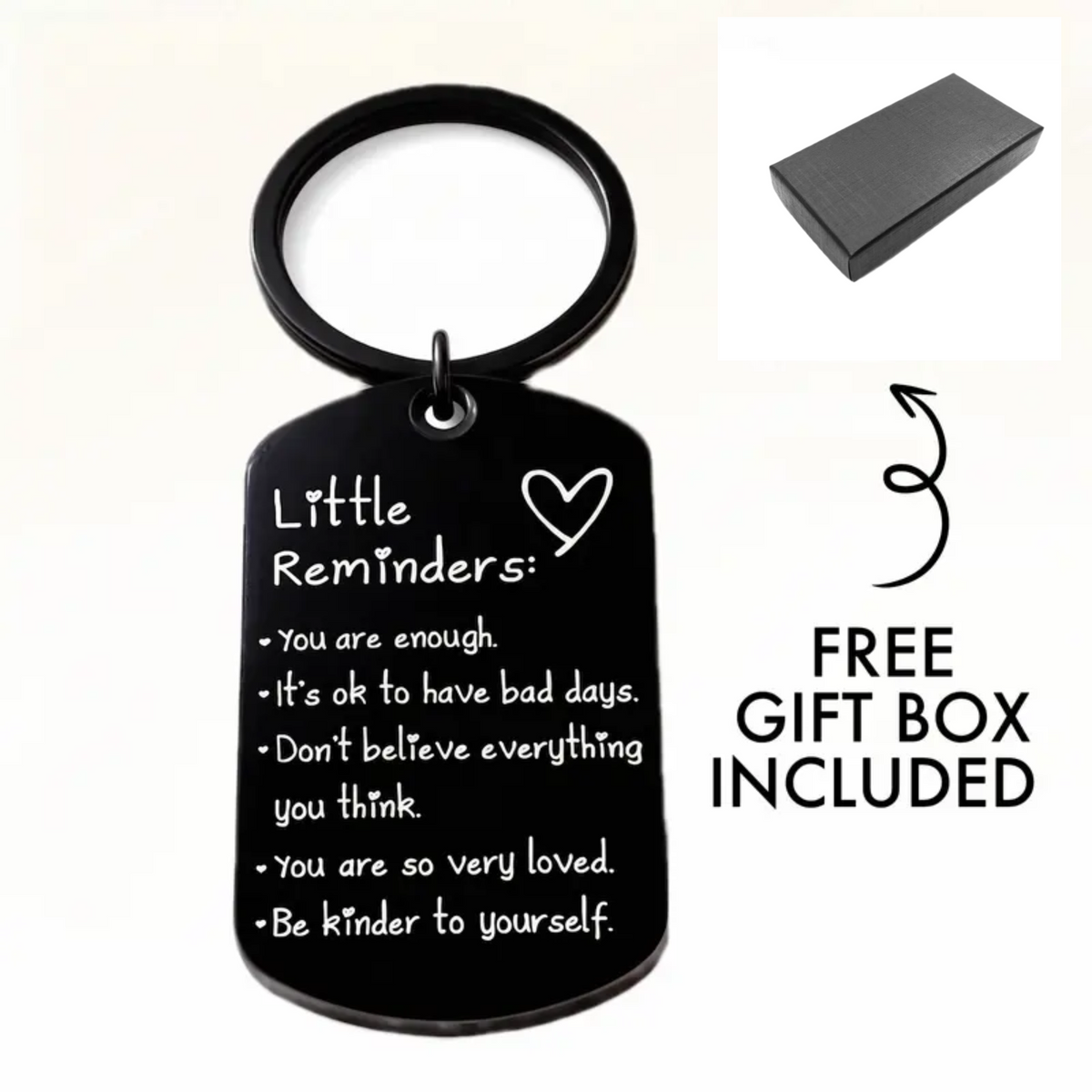 Unisex Minimalist Quote Text Keychain - Palm-Sized Tag, Polyester-Nylon Fabric, 2.8x5cm Daily Wear Accessory, All Seasons Gift with Gift Box, Keychains for Women, Uplifting Friend Present