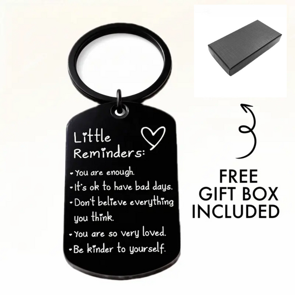 Unisex Minimalist Quote Text Keychain - Palm-Sized Tag, Polyester-Nylon Fabric, 2.8x5cm Daily Wear Accessory, All Seasons Gift with Gift Box, Keychains for Women, Uplifting Friend Present