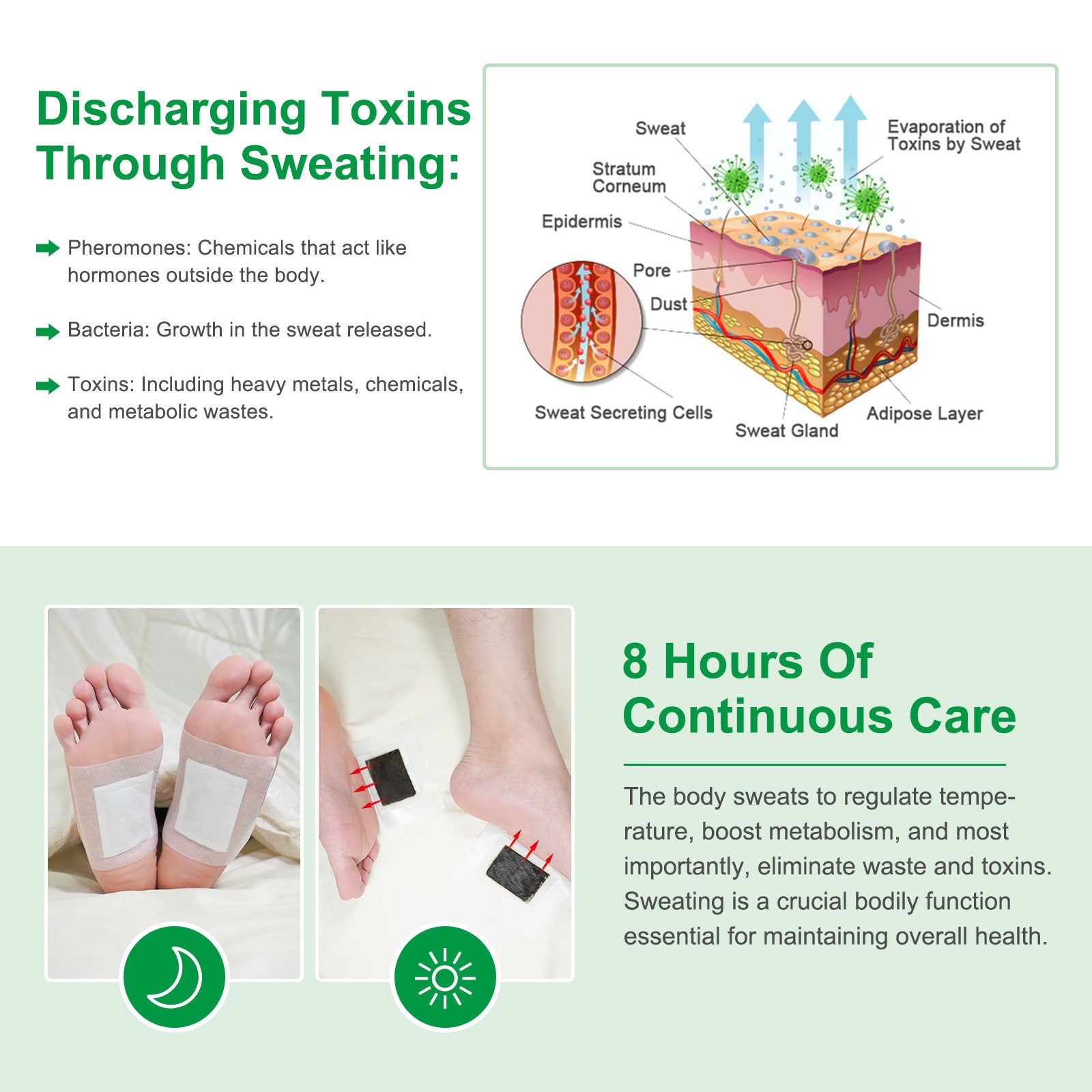 Natural Foot Detox Patches - Herbal Overnight Foot Pads for Relaxation, Deep Cleansing Foot Care & Better Sleep Routine