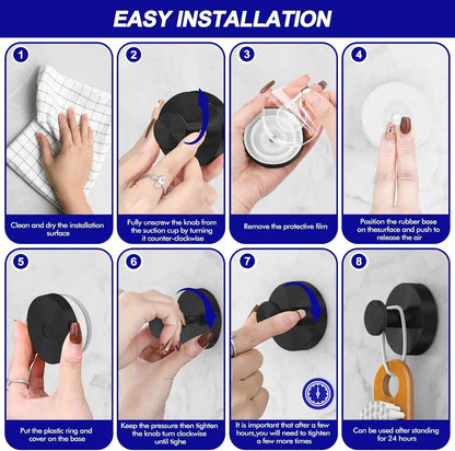 Shower Suction Cup Hooks 2 4 PCS with Replaceable Core, Vacuum Locking Wall Hooks for Bathroom, No Drilling Removable Towel Hooks for Glass Tile, Hanging Towels Robe Loofah,dorm room inspo,college dorm essentials,dorm haul