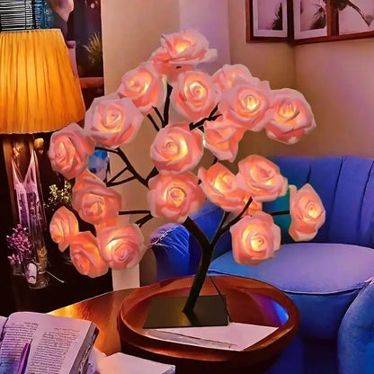 Rose-shaped night light, USB-powered, table lamp, bedroom lighting, holiday decorative lights, home decor, Valentine's Day gift, Mother's Day gift, home decor lighting