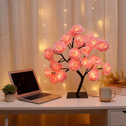 Rose-shaped night light, USB-powered, table lamp, bedroom lighting, holiday decorative lights, home decor, Valentine's Day gift, Mother's Day gift, home decor lighting