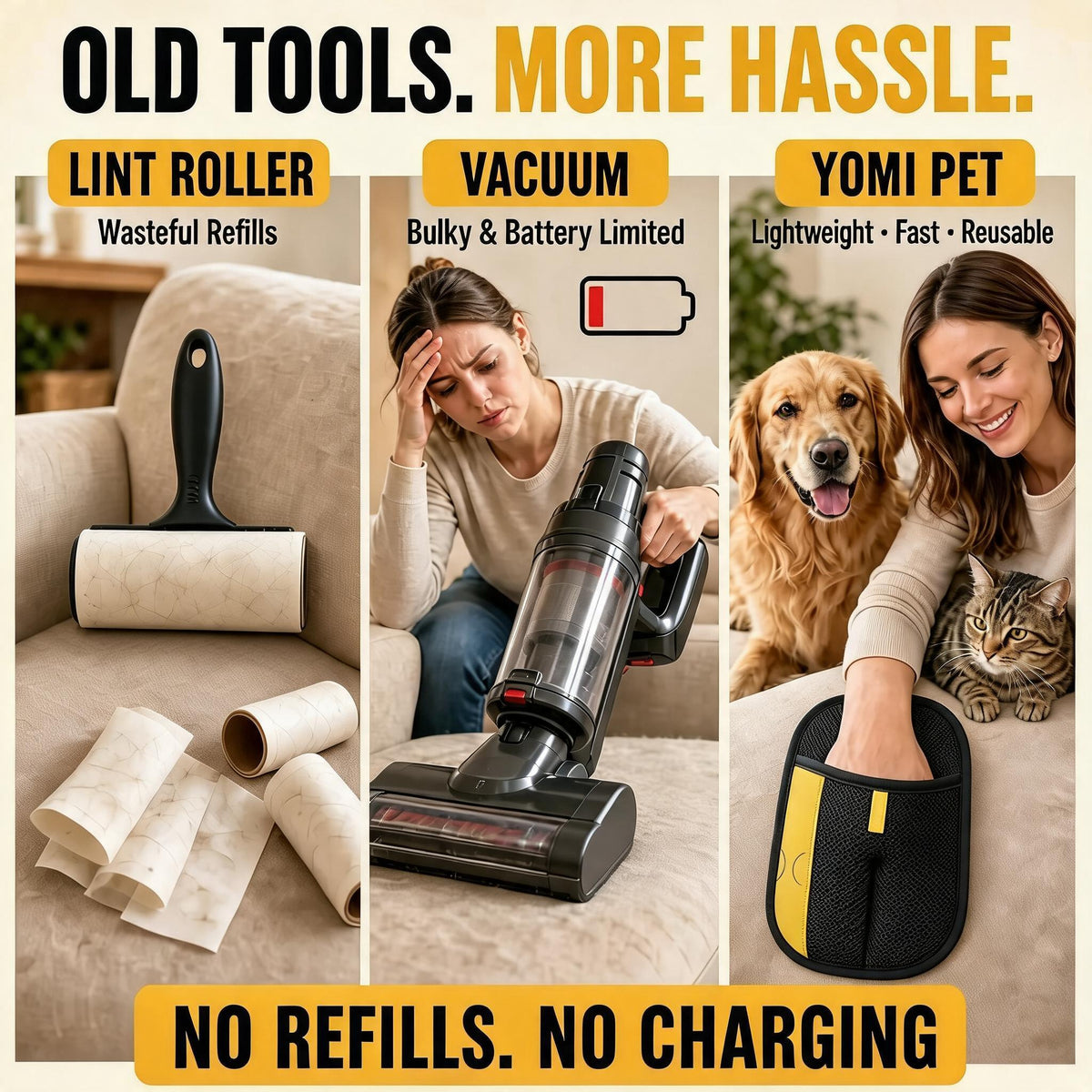 Tierhaarentferner-Handschuh für Katzen & Hunde, wiederverwendbarer elektrostatischer Fusselentferner-Handschuh für Möbel, Couch, Teppich & Kleidung