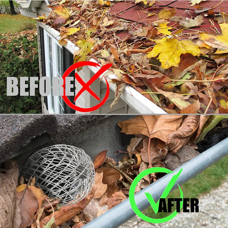 Aluminum Alloy Gutter Guard Filter 2 PCS, Roof Rain Gutter Downspout Strainer, Anti‑Clog Leaf Debris Catcher for Home Drainage System