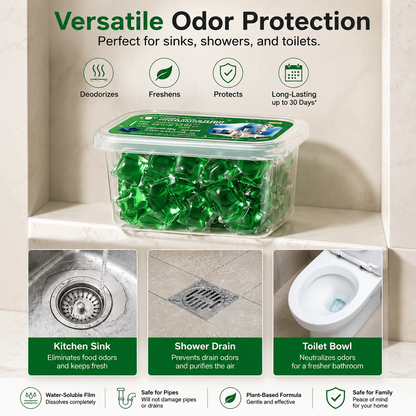 30Pcs Drain Deodorizer Beads – Long-Lasting Freshness for Sinks & Toilets