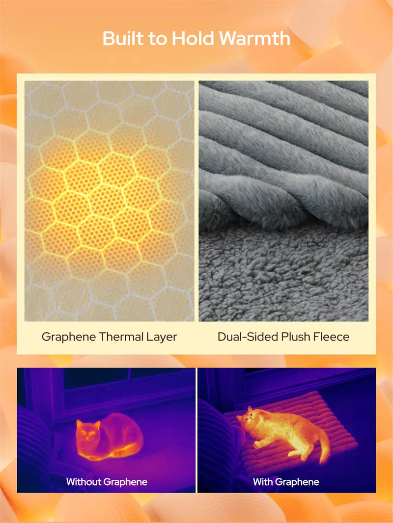 Self-heating Mat - Calming & Comfortable Pet Mat, Noiseless & Non-Slip for Dogs & Cats, No Gel, No Electricity