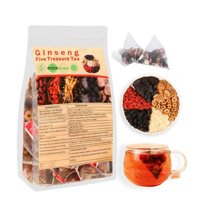 Kidney tea formula Ginseng Five Treasure TeaCombination Scented Tea Treasure Tea RedDate Wolfberry Tea Men's Tea Health TeaMulberry Herbal Formula Health Tea,#backtoschool