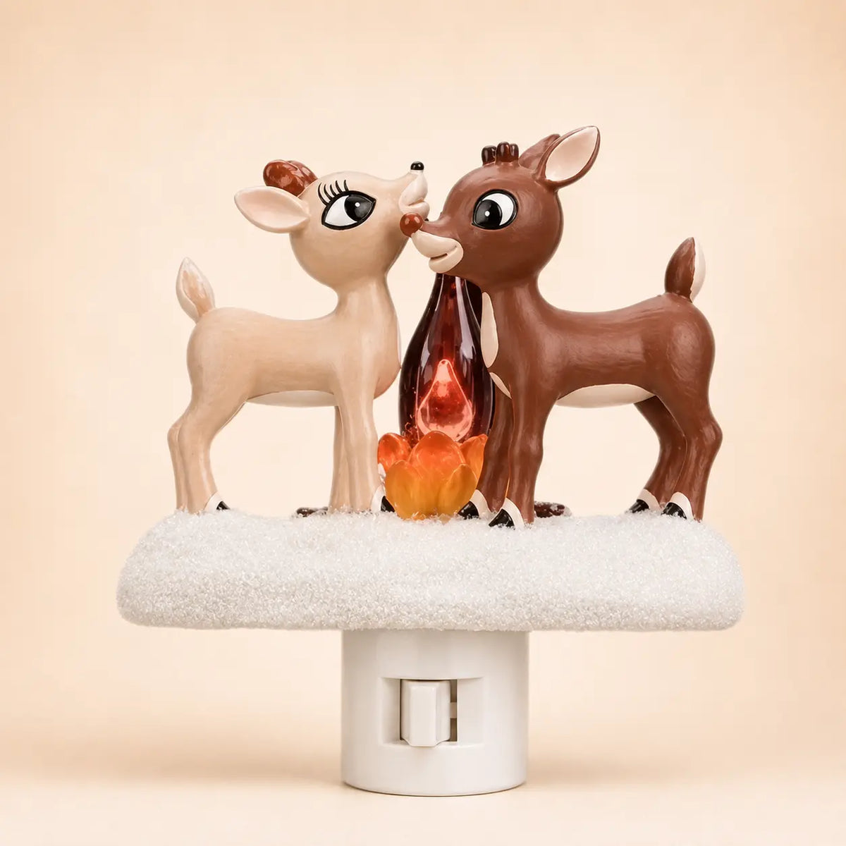Reindeer pair campfire plug-in night light